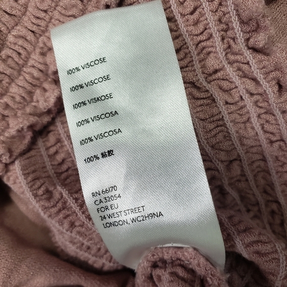 Urban Outfitters dusty pink rose long sleeve smocked crop top size small - Picture 7 of 7